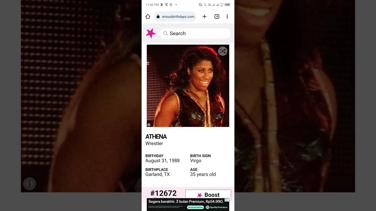 HAPPY 35 BIRTHDAY ATHENA Wrestler