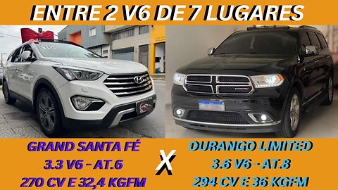 ENTRE 2 CARROS - HYUNDA GRAND SANTA FÉ X DODGE DURANGO - POTÊNCIA E CONFORTO PRA TODA A FAMILIA