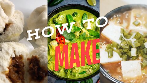 Making Pork Bun Dim Sum, Thai Green Curry & Sizzling Tofu (Join Us : )