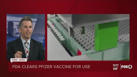 FDA clears Pfizer vaccine for use