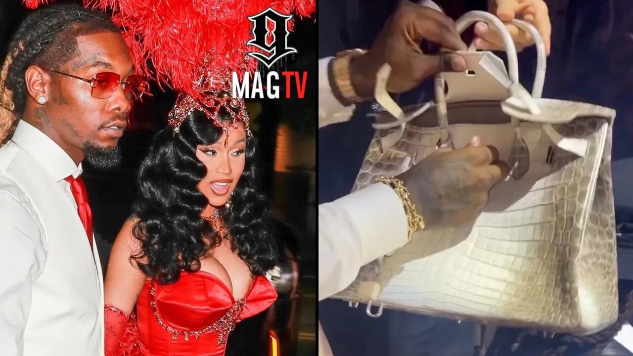 Offset Surprises Wife Cardi B With $300k Crocodile Birkin Bag Celebrating Her 30th B-Day! 👜
