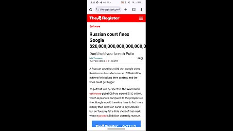 RUSSIA WANTS TO SUE GOOGLE FOR 20 AND HOW MANY ZEROS???
