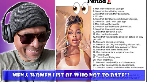 Men & Women Don't Dating List!!