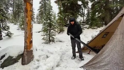 Hot % Tent % Camping % In % A Snowstorm