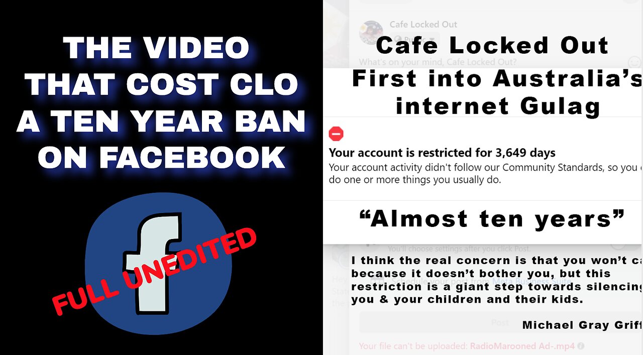 CAFE LOCKED OUT 10 YEAR BAN VIDEO BY FACEBOOK - FULL UNEDITED
