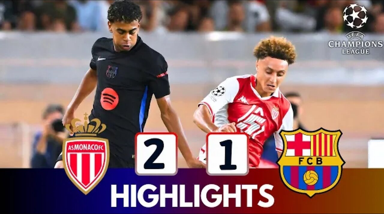 Champions league || Highlight Barcelona vs As Monaco 1-2 || Football 2023-2024