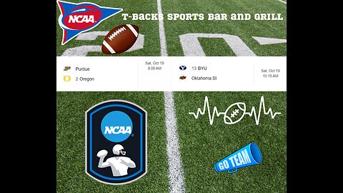 T-Backs Sports Bar and Grill Sports Schedule and Pizza special for Saturday Oct 19, 2024
