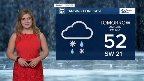Today's Forecast: Scattered rain with thunder and breezy winds
