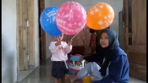My birthday || balloon || Frisa's 2nd birthday preparation