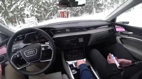 [4k] POV Audi E-tron on snow and exterior impressions WIDEANGLE