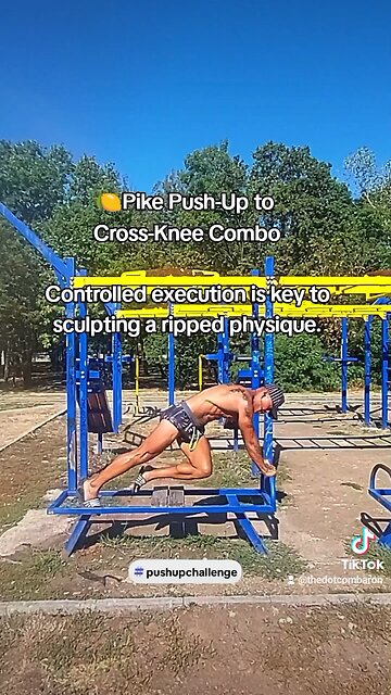 🍋Pike Push-Up to Cross-Knee Combo