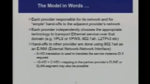Multi Provider Ethernet Service Delivery