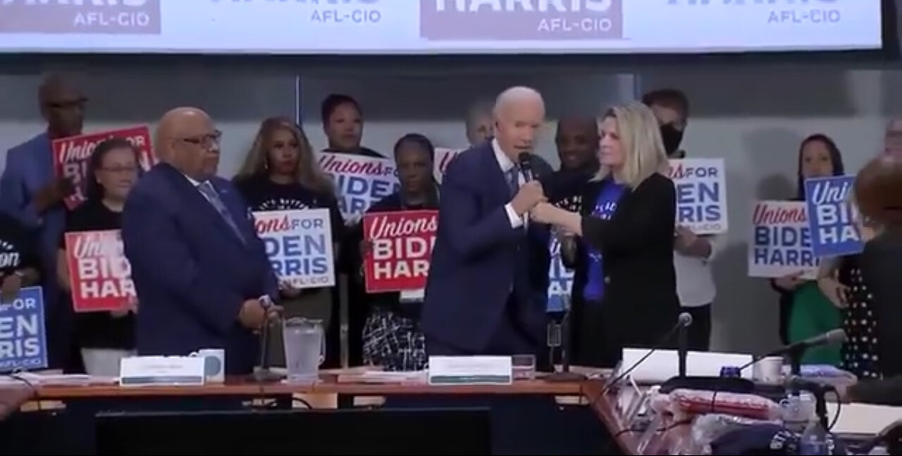Biden randomly grabs the mic and starts rambling about DEI so his team cut the feed!