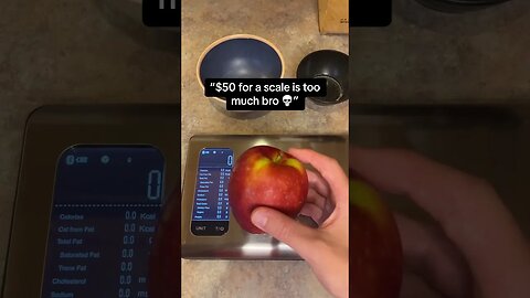 Measuring an apple with our smart scale #food #kitchentools #diet #mealprepping