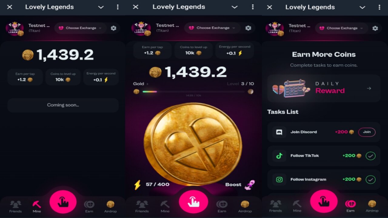 Lovely Legends | Tap2Earn Free $LOVELY Coins | New Telegram Crypto Mining Bot