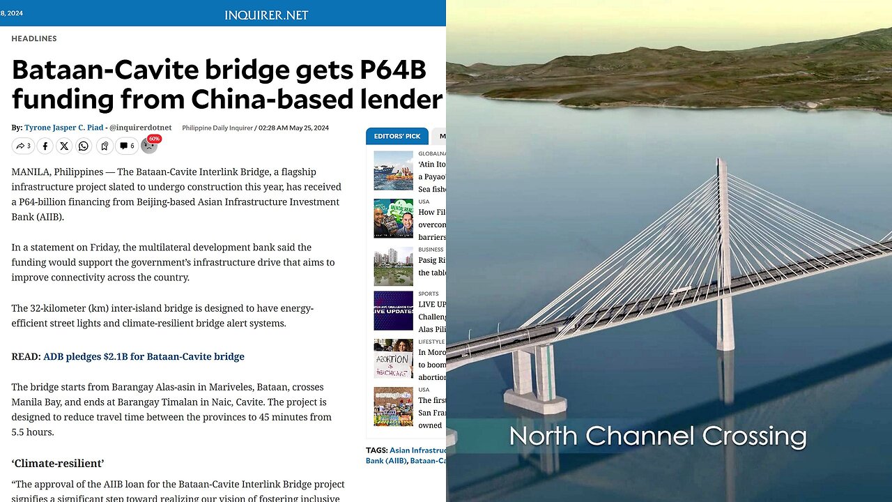 China surprisingly gives Philippines Usd 1.14 billion Loan for the Bataan-Cavite Bridge