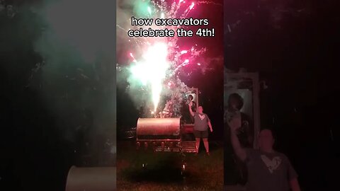 does your excavator shoot fireworks? #lifehacks #celebration