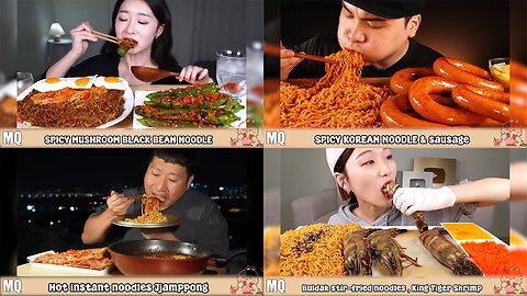 MUKBANGER VS. FOOD | SPICY KOREAN NOODLE WITH SIDE DISH😋🍜