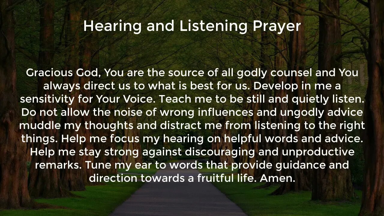 Hearing and Listening Prayer (Prayer for Wisdom and Direction)