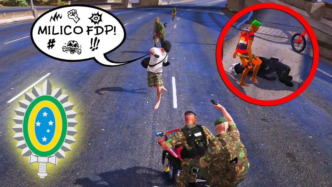 EXÉRCITO BRASILEIRO NAS RUAS OS BANDIDOS PIRAM NO GTA RP - MENOR ENCONTRA UM PM DESACORDADO NA RUA!