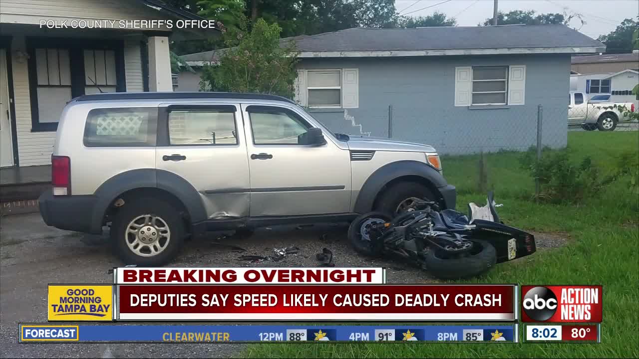 Motorcyclist dies after slamming into parked SUV in Lakeland
