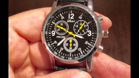 $5 Meily black luxury fashion faux crocodile leather watch