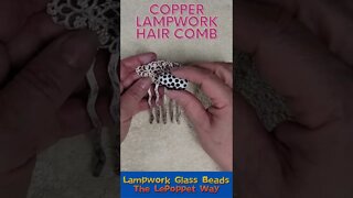 Copper Electroformed Lampwork Glass Bead Hair Comb