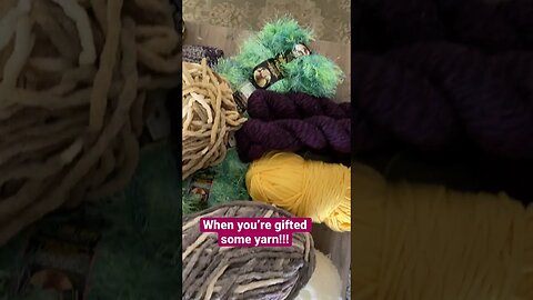 Today I was gifted 61 skeins of yarn 🧶 !!!