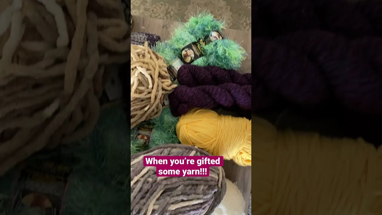 Today I was gifted 61 skeins of yarn 🧶 !!!