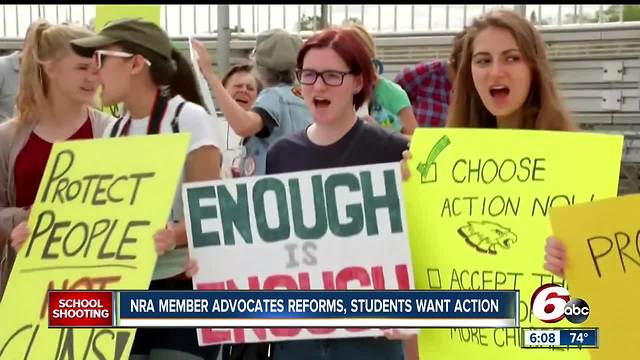 NRA member advocates reform, Indy students want action