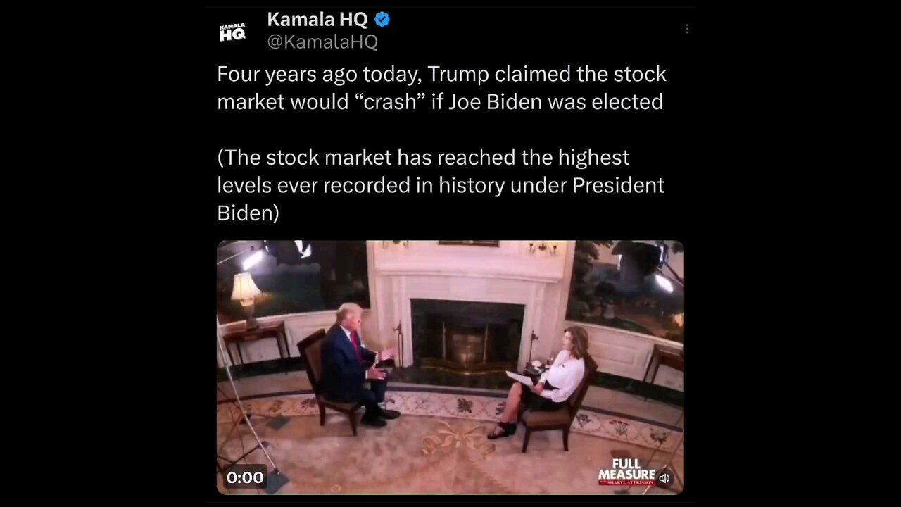 kamala crash Trump was right four years ago ironically this was posted on Kamala HQ didn't age well