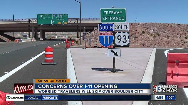 Concerns over I-11 opening in Boulder City