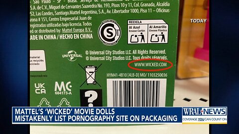 Mattel's Wicked movie dolls ´MISTAKENLY´ list pornography website on packaging