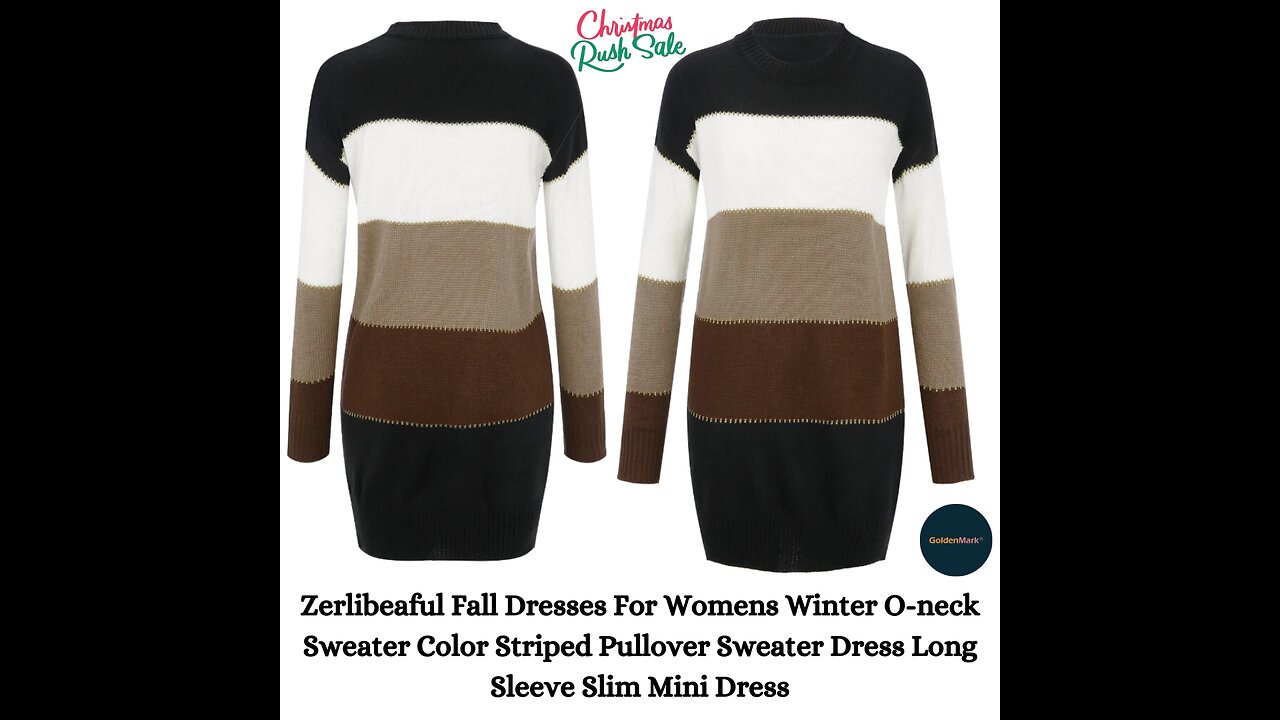 Zerlibeaful Fall Dresses For Womens Winter O-neck Sweater