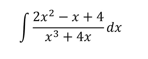 Calculus Help: Integral ∫ (2x^2-x+4)/(x^3+4x) dx - Integration by division - Techniques