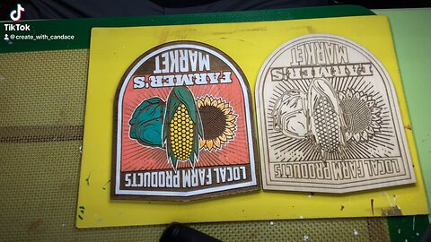 Painting laser engraved vintage farming coasters