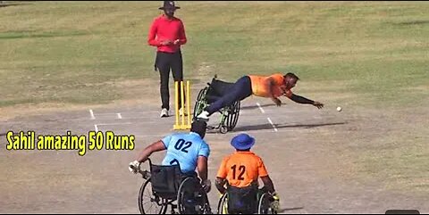 GREAT FIFTY Knovked by Sahil [ Wheel Chair Cricket ]