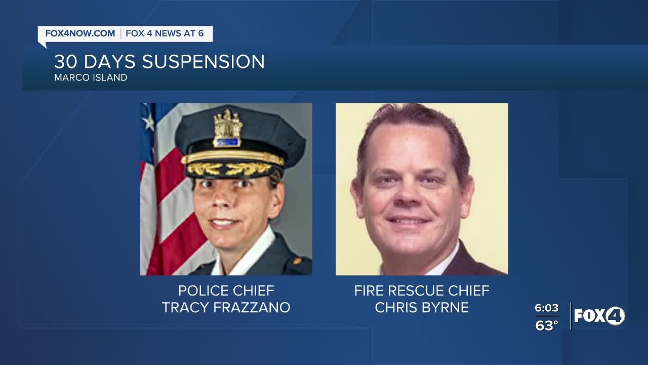 30 day suspension for Marco Police and Fire Chiefs