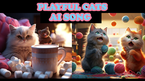 Playful Cats AI Song Electronic Pop with Animation #aimusic #k-pop #aianimation #cats