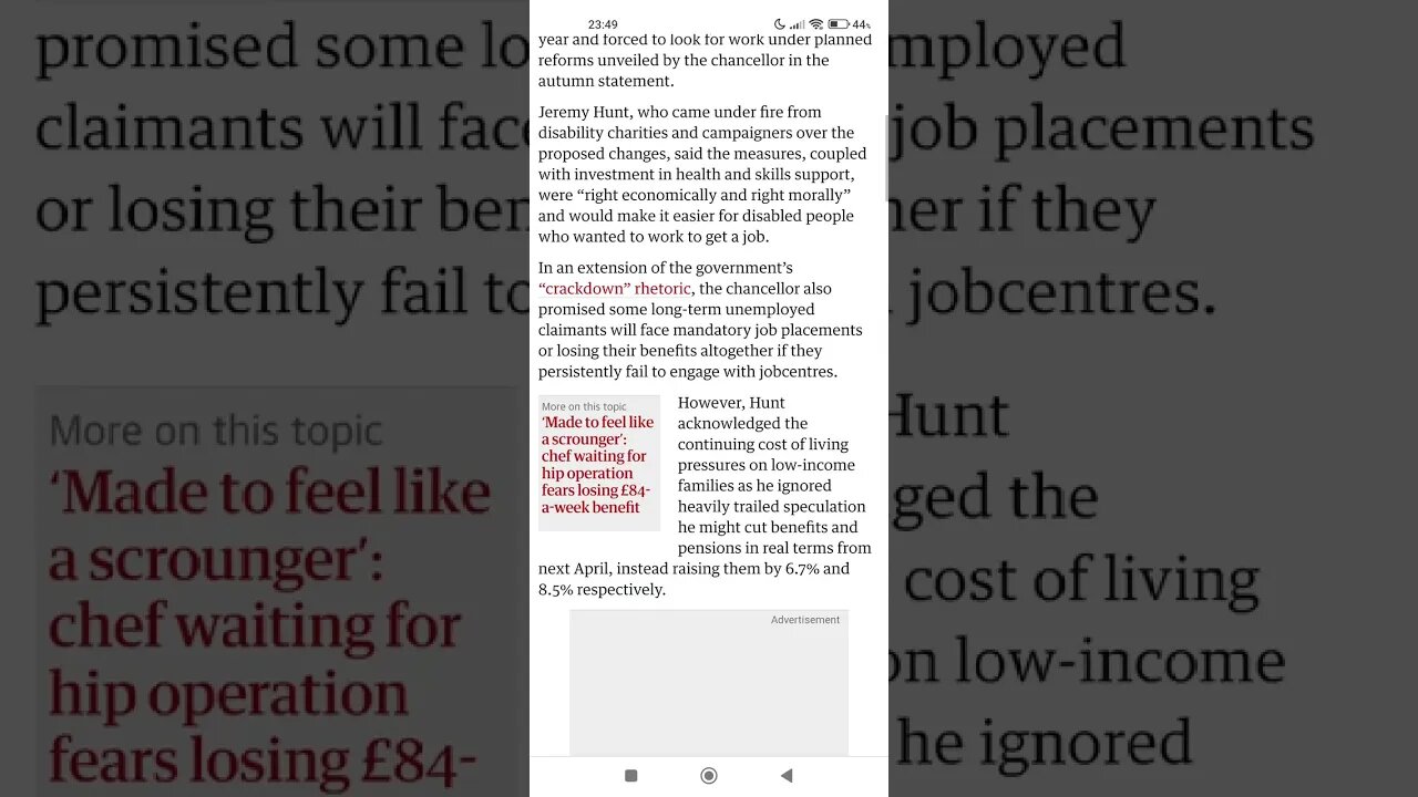 Thousands on disability benefits to lose extra £5,000 a year in autumn statement and more lives