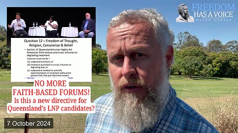 BREAKING: Why No More Faith-Based Forums for Queensland's LNP Candidates?