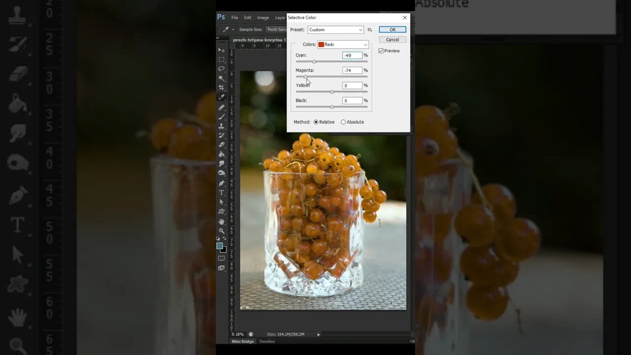 red 🍒 cherry colour change in photoshop tutorial of ritik kherala #ipl #shorts #photoshop
