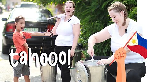 My American wife Became a TAHO vendor for a day | Foreigner sells Filipino food in the Philippines
