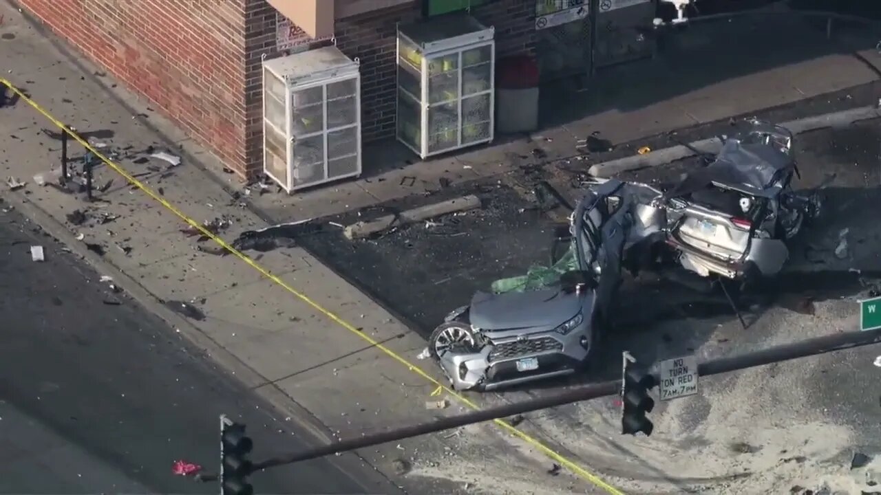 Vehicle has split in half lengthwise and SB Pulaski at 59th St, Chicago