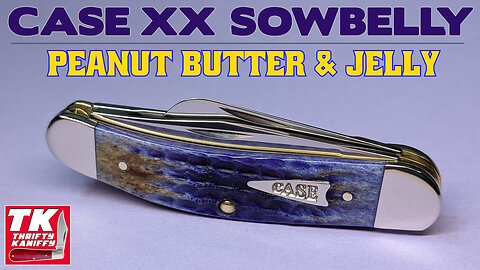Case Sowbelly Burnt Ultra Violet CornCob Jig Bone Peanut Butter Jelly Pocket Knife 39427 (TB6339 SS)
