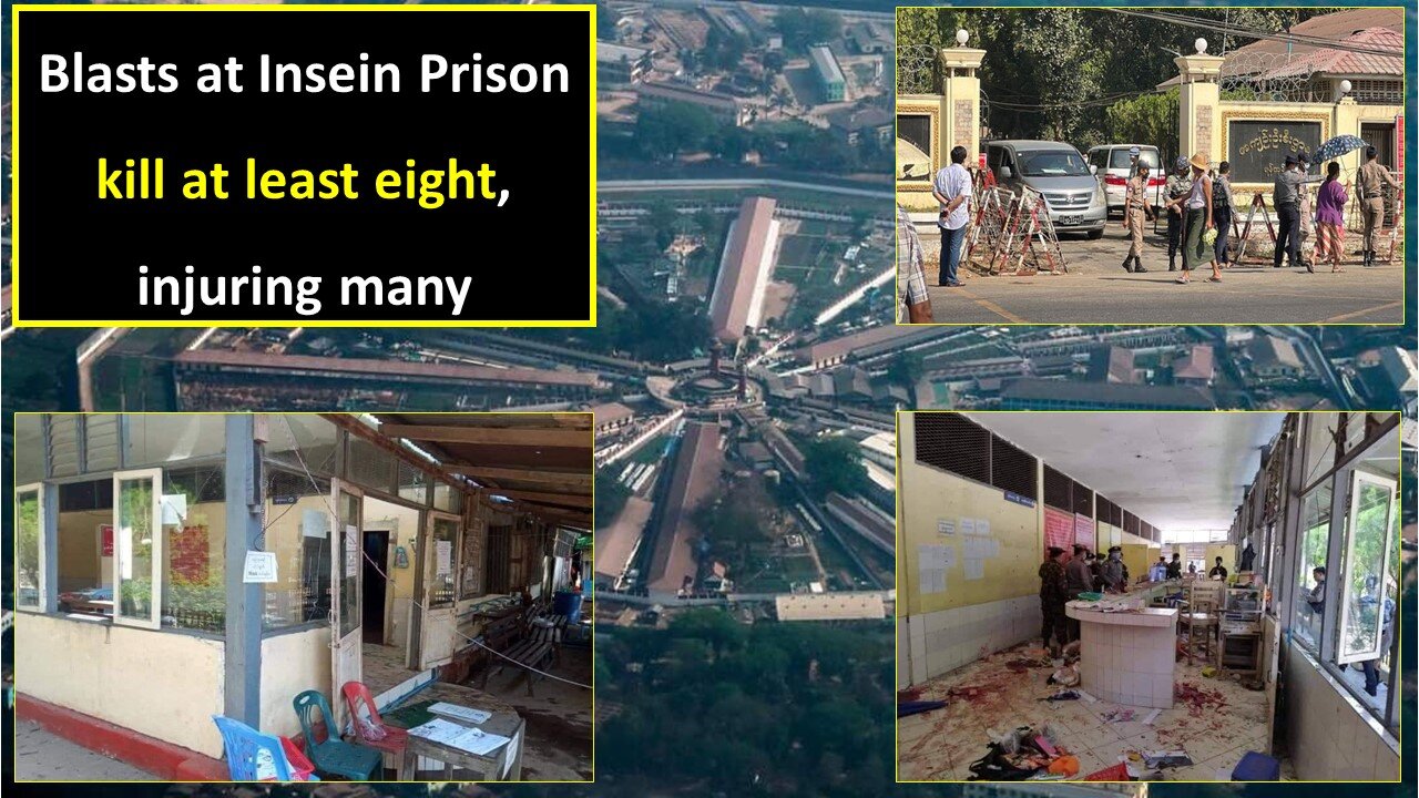 Blasts at Insein Prison kill at least eight, injuring many