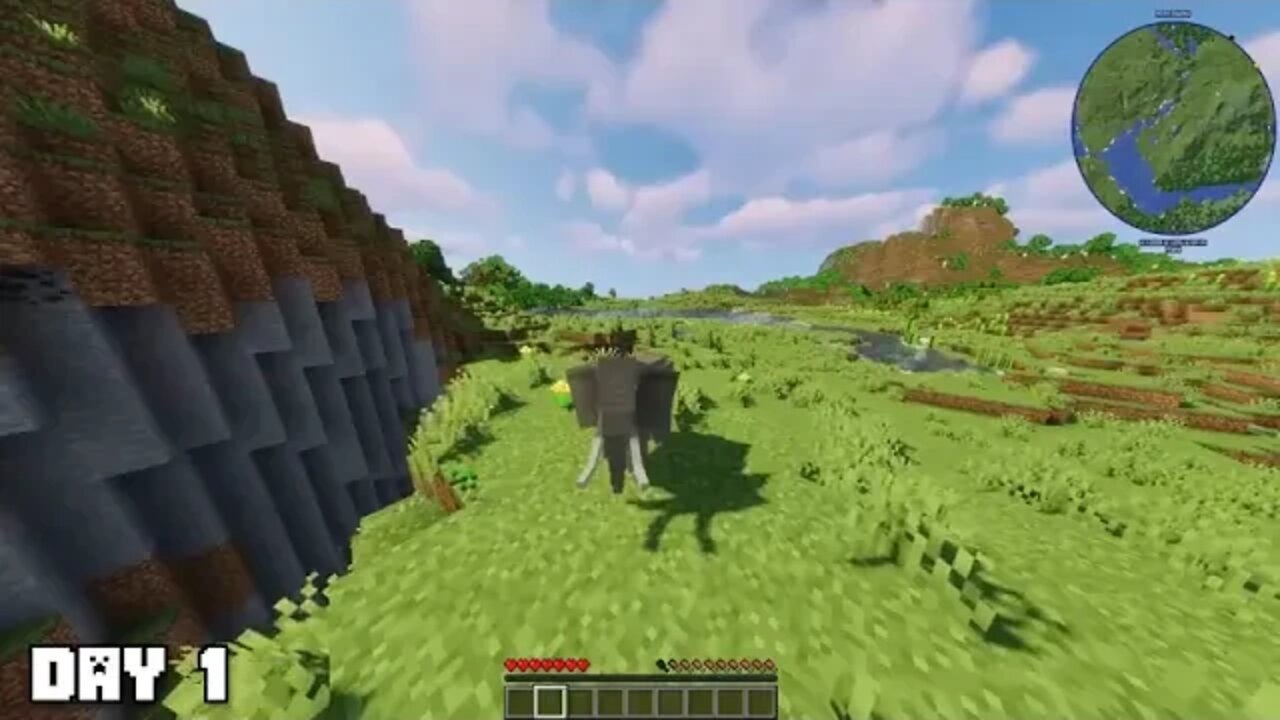 I + Survived + 100 + Days as an ELEPHANT in Minecraft