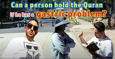Can a person hold the Quran if he has a gastric problem?