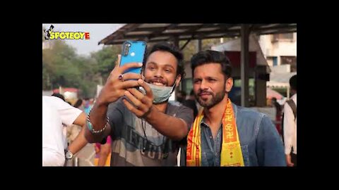 Rahul Vaidya arrives with Disha Parmar at the Siddhivinayak temple ahead of his wedding preparations