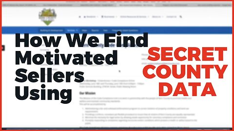 Finding Motivated Sellers The County Say's Doesn't Exist
